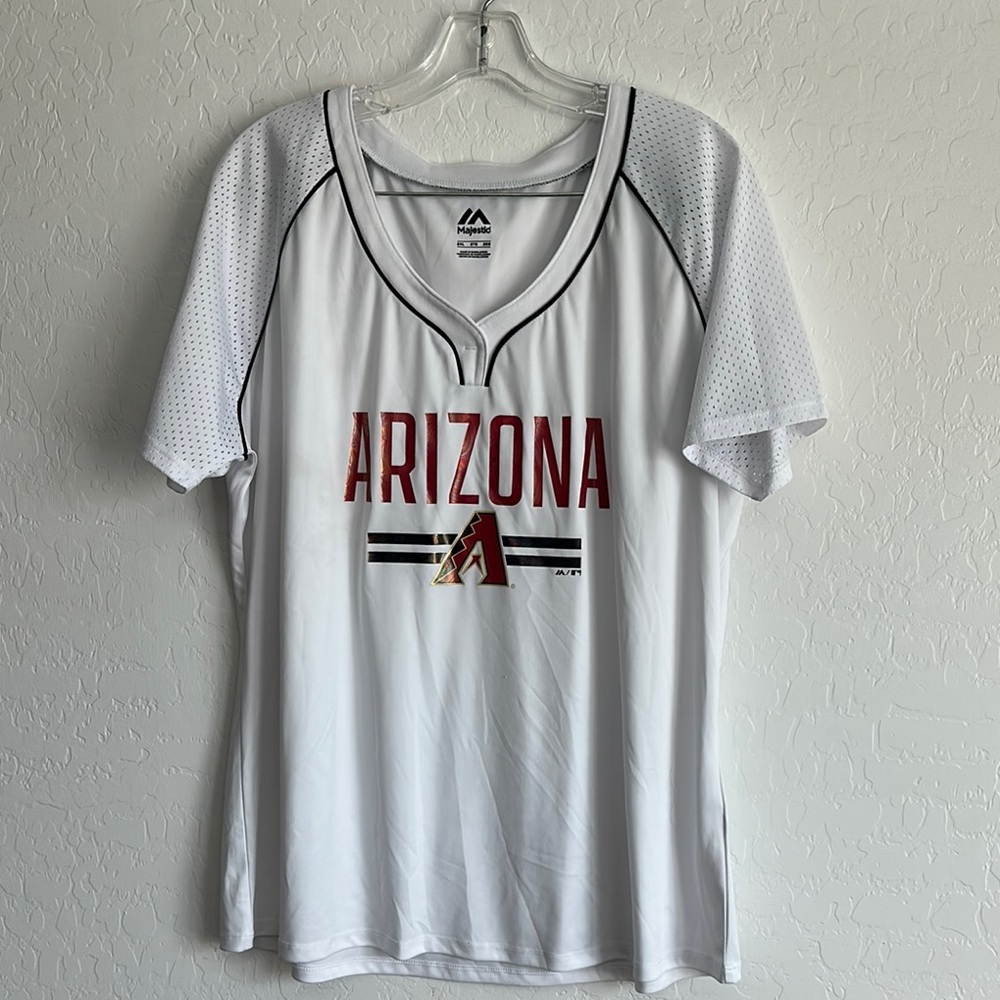 Arizona Diamondbacks‎ MLB Baseball Jersey plus Mesh White Womens Dback 2XL shirt